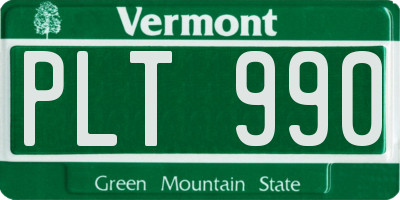 VT license plate PLT990