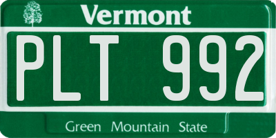 VT license plate PLT992
