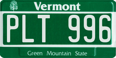 VT license plate PLT996