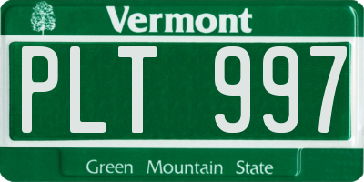 VT license plate PLT997