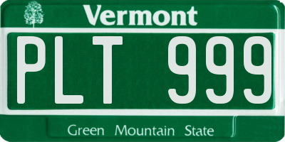 VT license plate PLT999