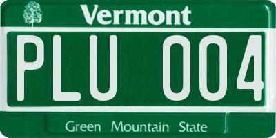 VT license plate PLU004