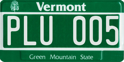 VT license plate PLU005