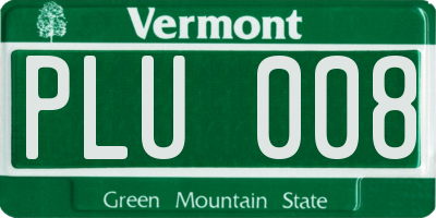 VT license plate PLU008