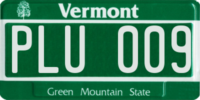 VT license plate PLU009