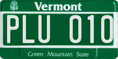 VT license plate PLU010