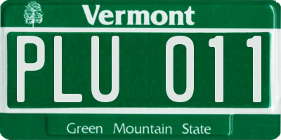 VT license plate PLU011