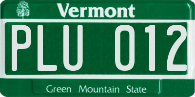 VT license plate PLU012