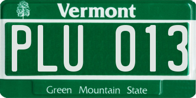 VT license plate PLU013