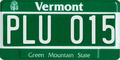 VT license plate PLU015