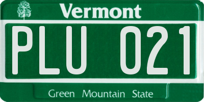 VT license plate PLU021