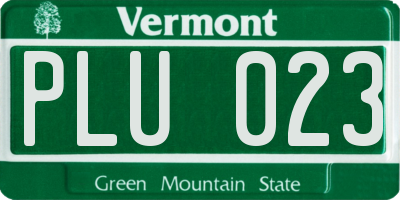 VT license plate PLU023