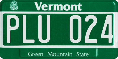 VT license plate PLU024