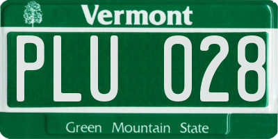 VT license plate PLU028