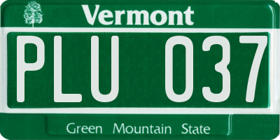 VT license plate PLU037