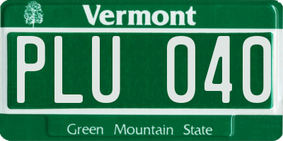 VT license plate PLU040
