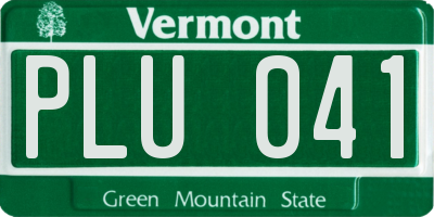 VT license plate PLU041