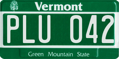 VT license plate PLU042