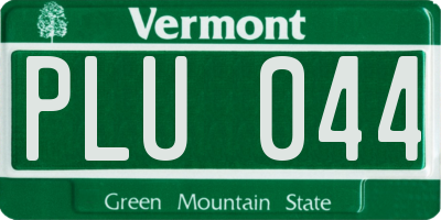 VT license plate PLU044