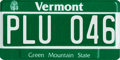 VT license plate PLU046