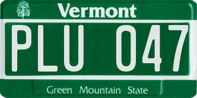VT license plate PLU047