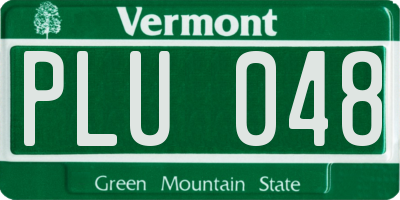 VT license plate PLU048