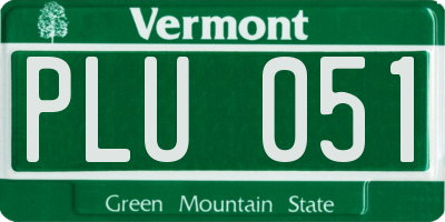 VT license plate PLU051