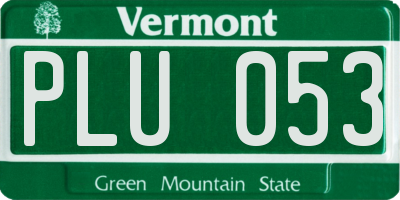 VT license plate PLU053