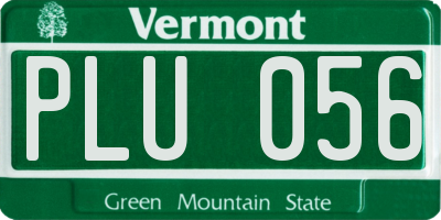 VT license plate PLU056