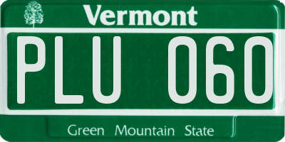 VT license plate PLU060