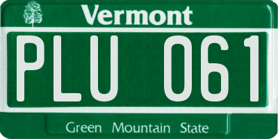 VT license plate PLU061