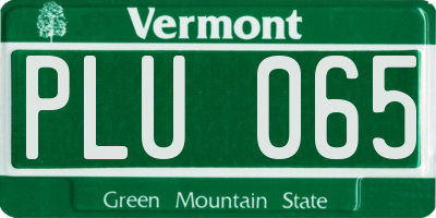 VT license plate PLU065
