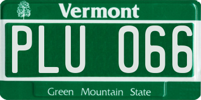 VT license plate PLU066