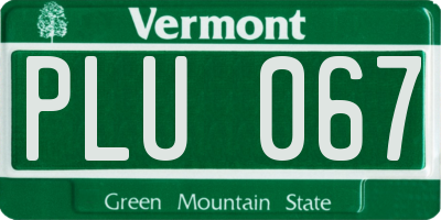 VT license plate PLU067