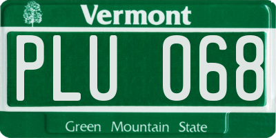 VT license plate PLU068
