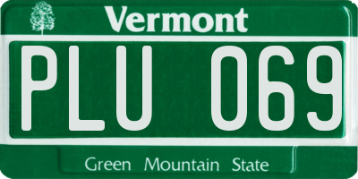 VT license plate PLU069