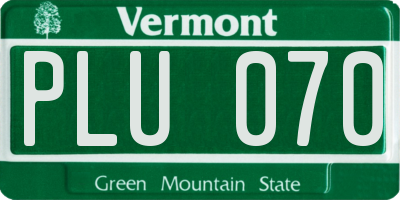 VT license plate PLU070