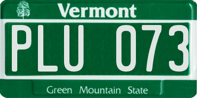 VT license plate PLU073