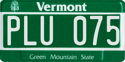 VT license plate PLU075