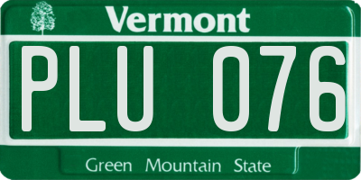 VT license plate PLU076