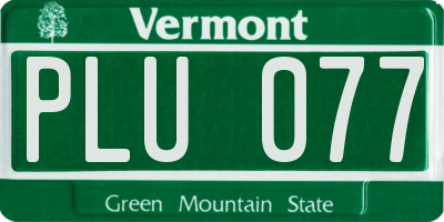 VT license plate PLU077