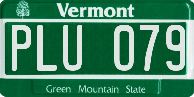 VT license plate PLU079