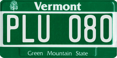 VT license plate PLU080