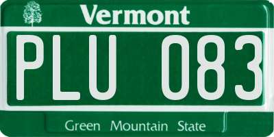 VT license plate PLU083