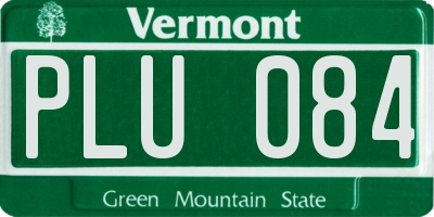 VT license plate PLU084