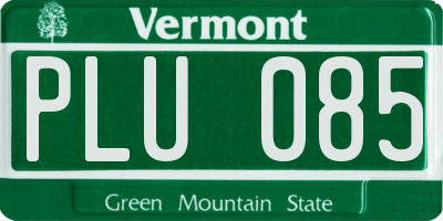 VT license plate PLU085