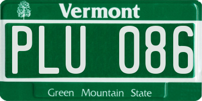 VT license plate PLU086