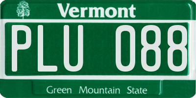 VT license plate PLU088