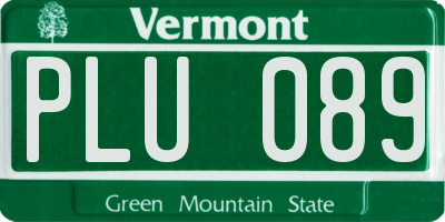 VT license plate PLU089