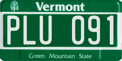 VT license plate PLU091